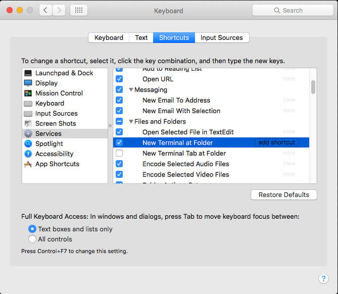 set preference for new terminal window in el capitan