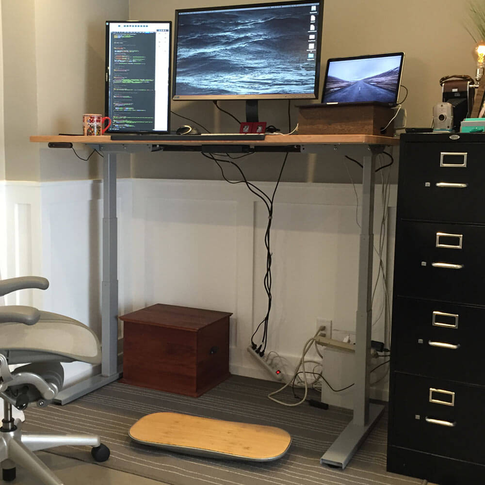 sit stand desk after photo