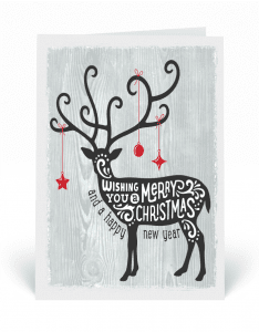 whimsical hipster deer holiday greeting card