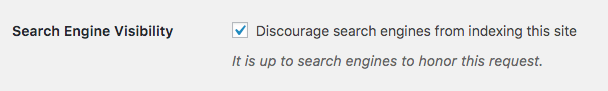 blocking search engines in WordPress